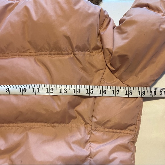 Basic House Korean Down Pink Puffer Fur Trim Hood Parka Jacket Size Small AS-IS - Picture 13 of 16